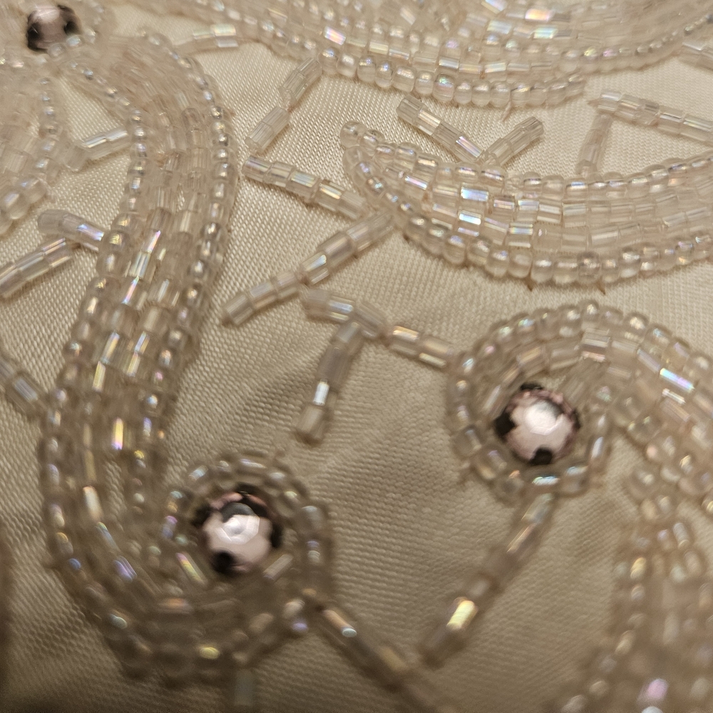 Elegant Cream Beaded Cocktail Evening Bag/Purse. - Picture 3 of 8